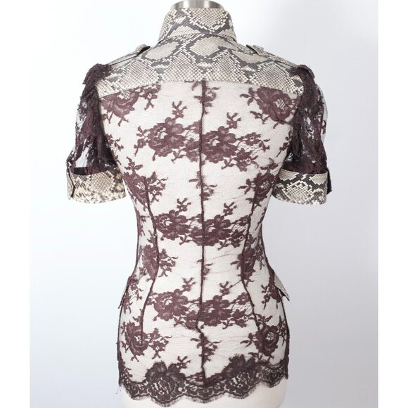Dolce&Gabbana 42 US 6 python lace blouse jacket dress Sp 2005 snakeskin - Picture 2 of 16